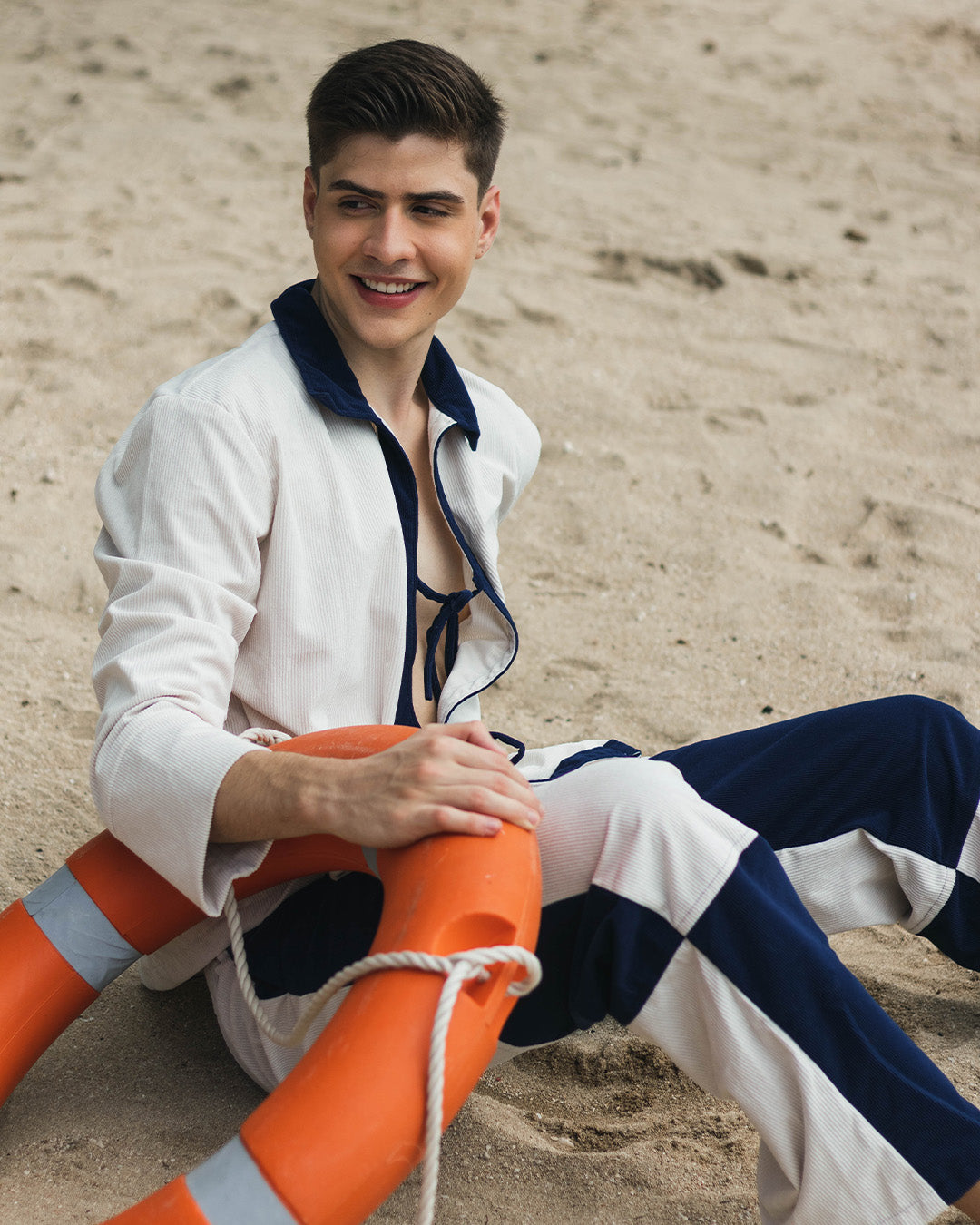 Navy Oat Knot Long Sleeves Set