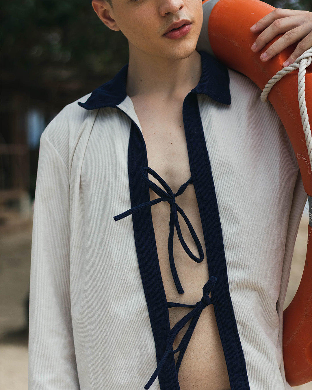 Navy Oat Knot Long Sleeves Set