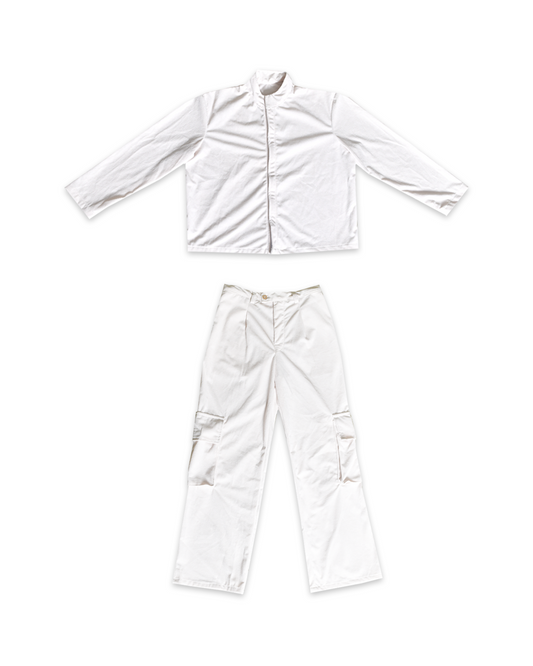 Elysian Alabaster Zipped Turtle Neck Set