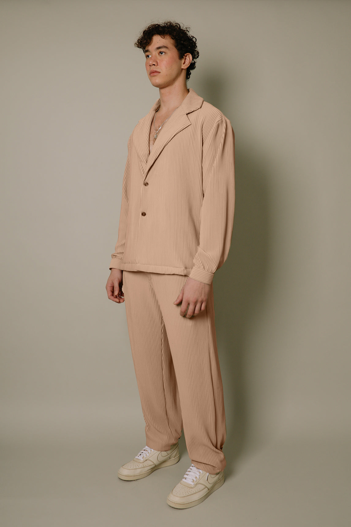 Nitidus Sand Pleated Blazer