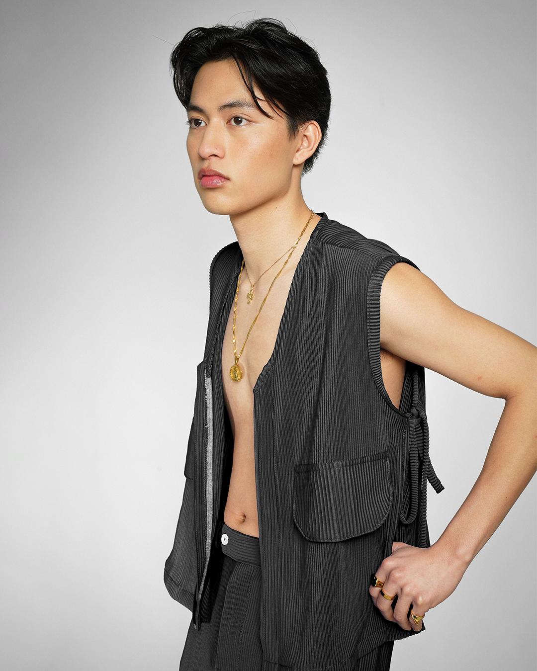 Eleutheria Jet Black Knot Vest