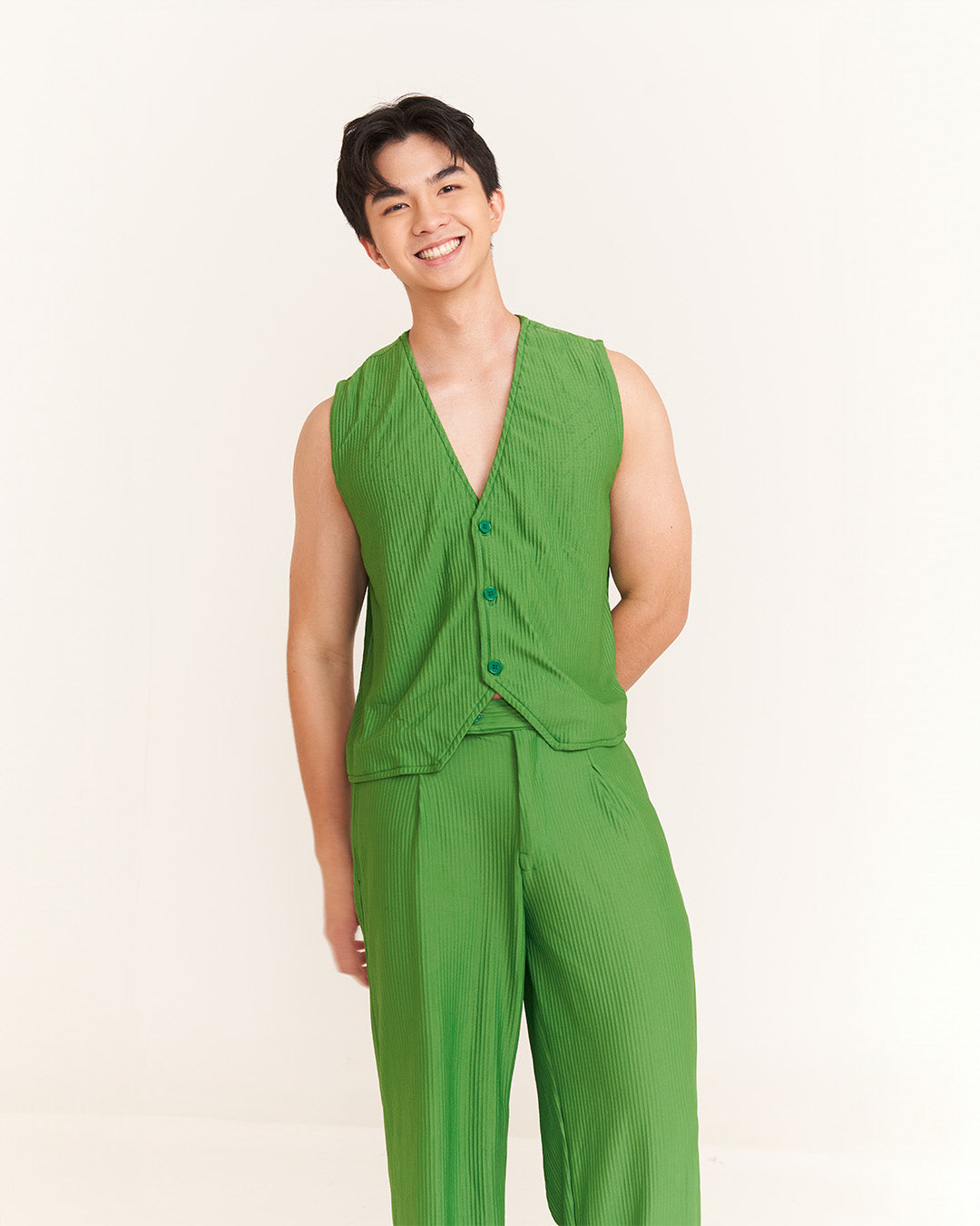 Aionios Pine Cropped Vest Set