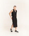 Eleutheria Jet Black Vest-Skirt Set