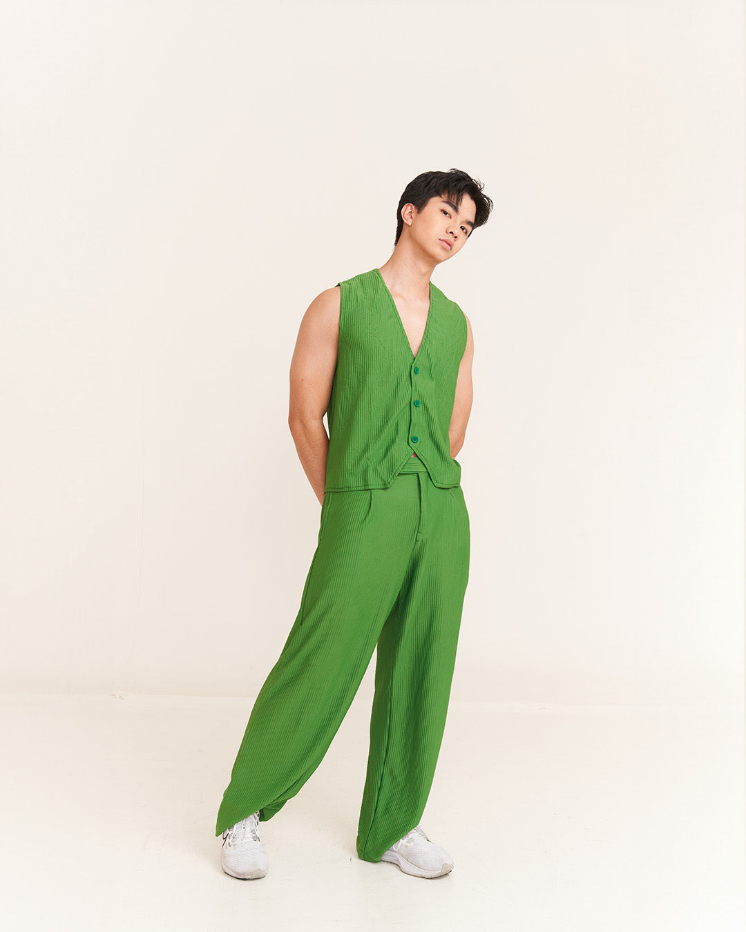 Aionios Pine Cropped Vest Set