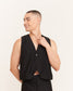 Eleutheria Jet Black Buttoned Vest