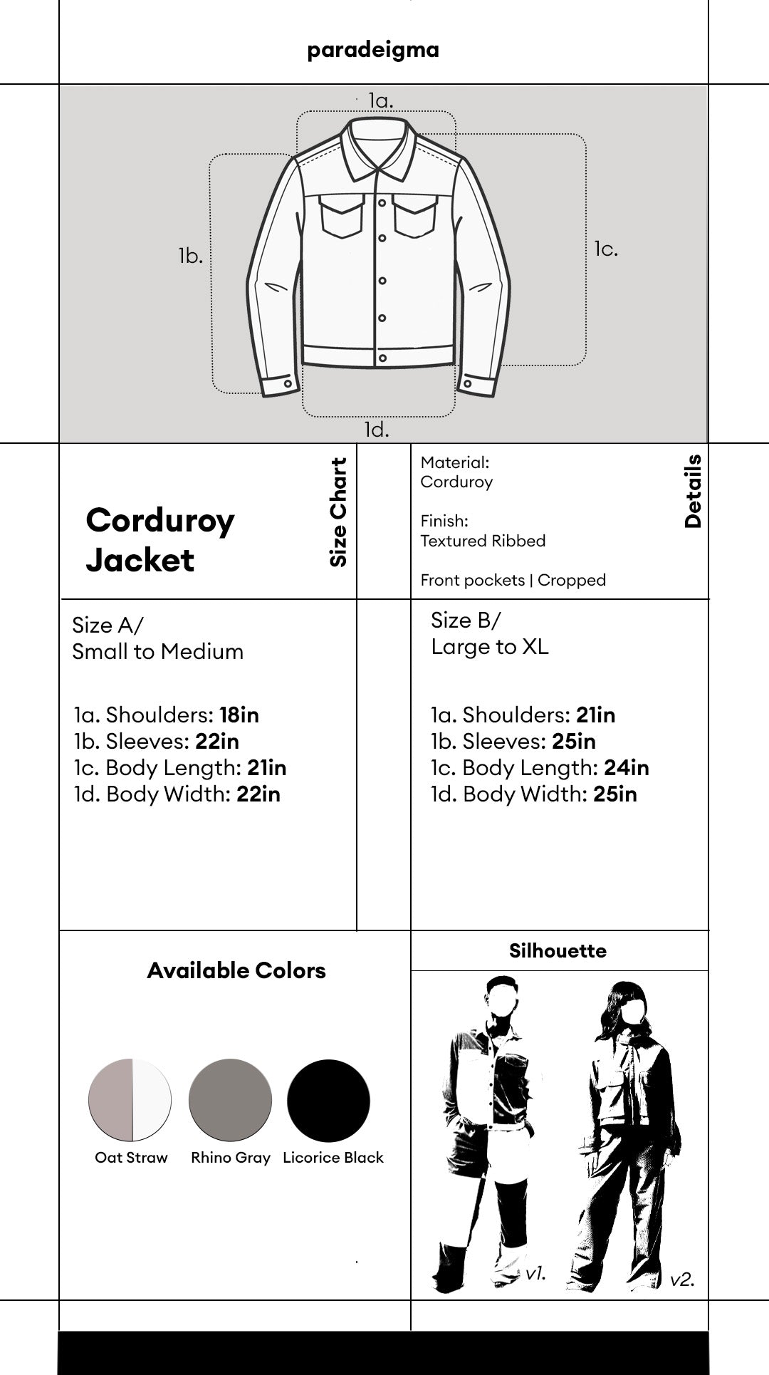 Exypnos Rhino Gray Corduroy Jacket Set