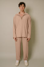 Nitidus Sand Pleated Quarter Zip