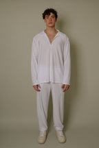 Nitidus Platinum White Pleated Quarter Zip