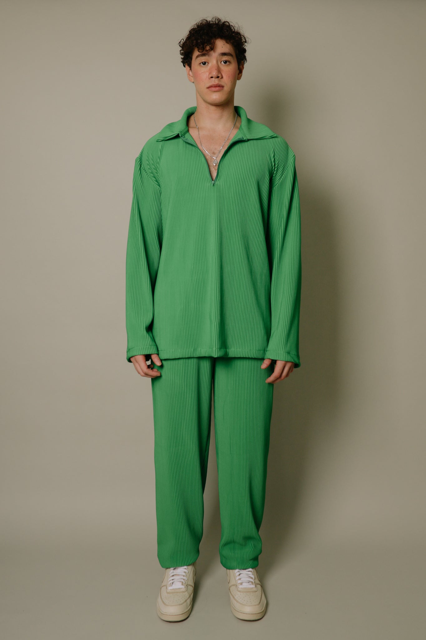 Nitidus Pine Pleated Quarter Zip