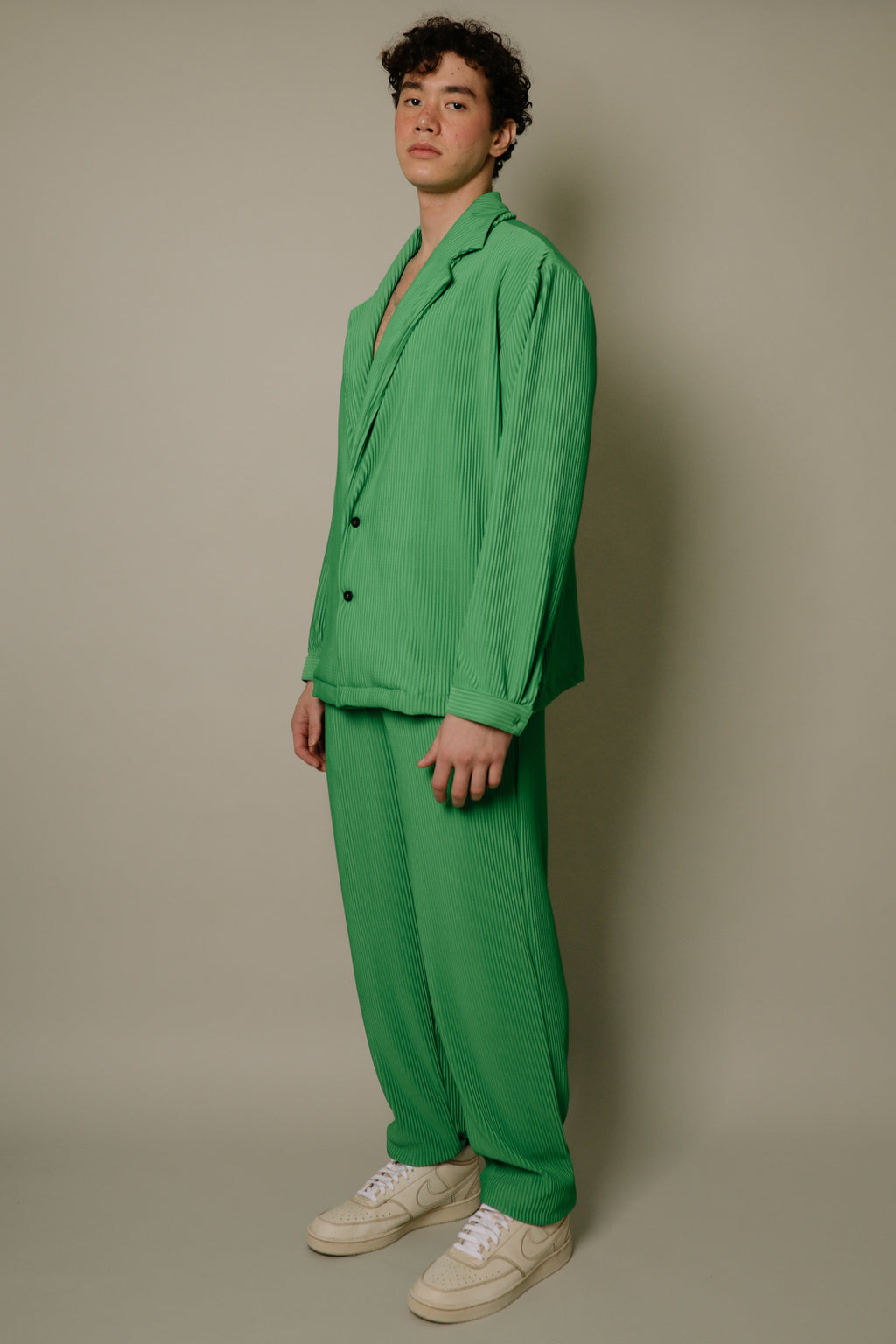Nitidus Pine Pleated Blazer