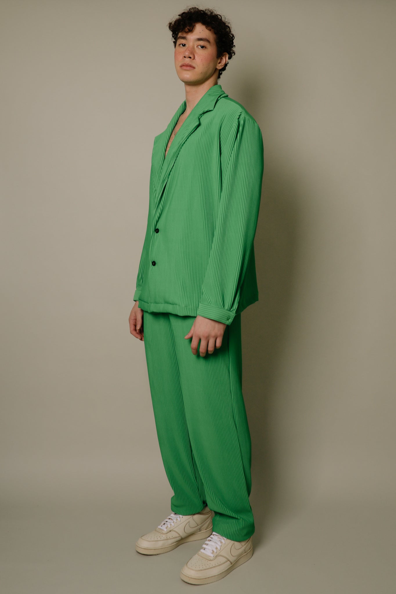 Nitidus Pine Pleated Blazer