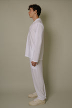 Nitidus Platinum White Pleated Quarter Zip