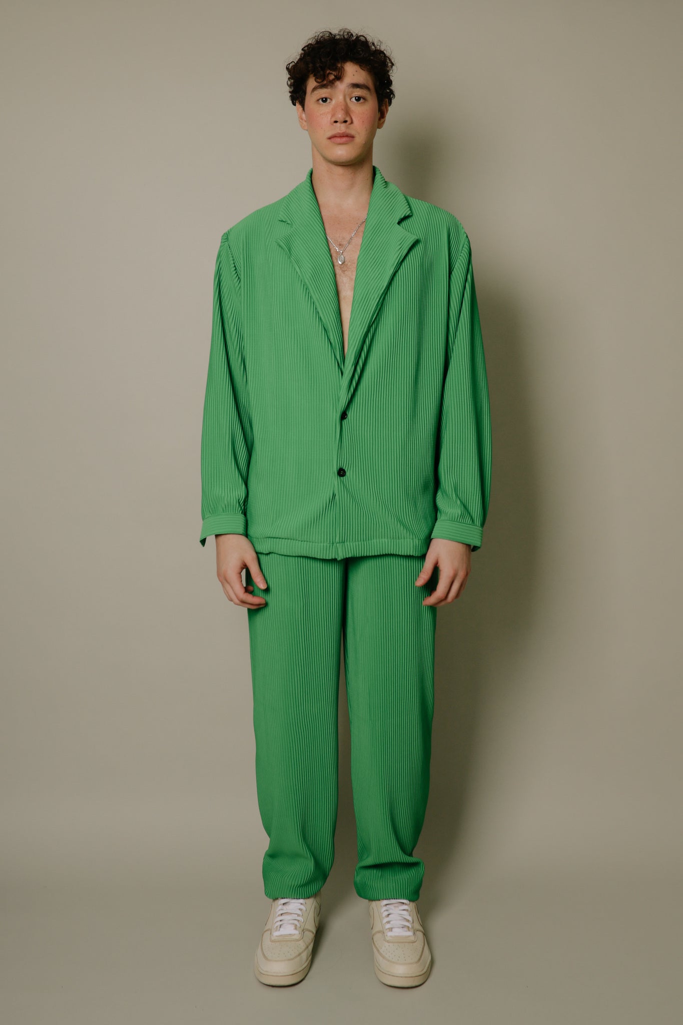 Nitidus Pine Pleated Blazer