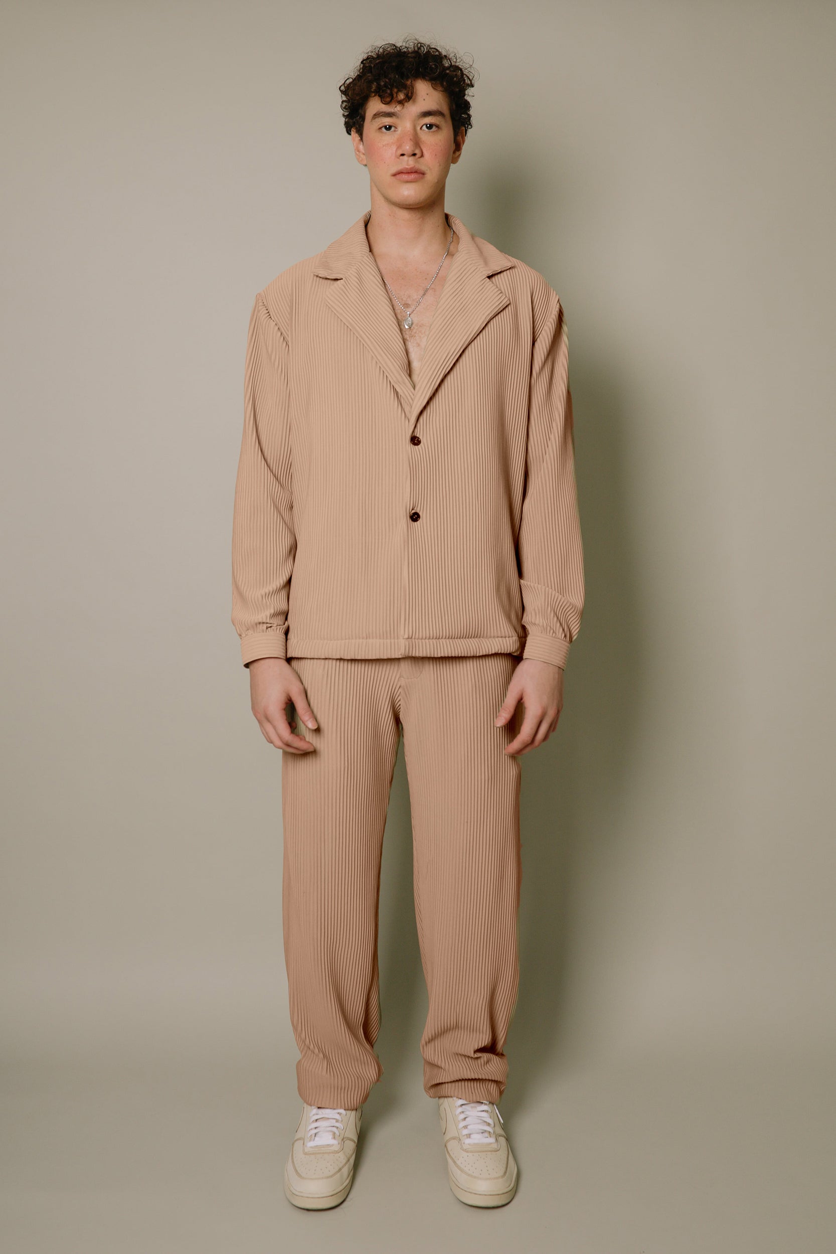 Nitidus Sand Pleated Blazer